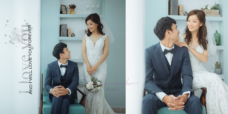 Chụp ảnh cưới trong studio cô dâu chú rể