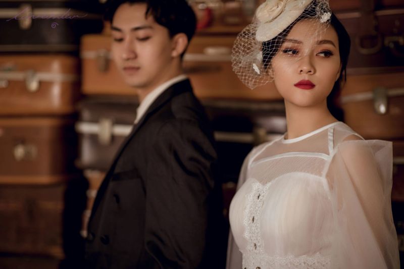 Chụp ảnh cưới retro phong cách chụp chân dung