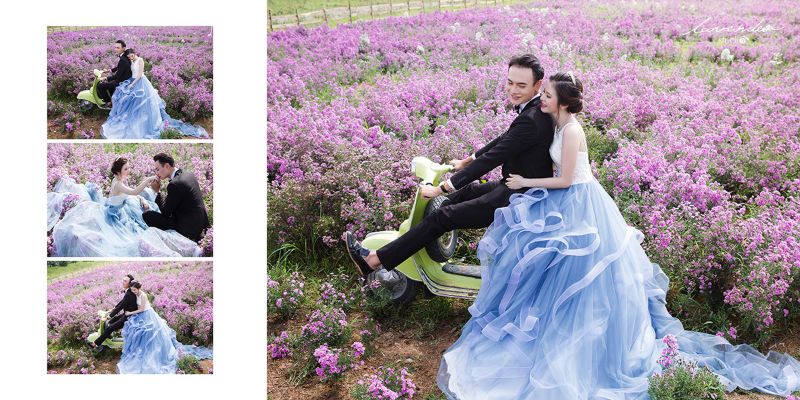 Chụp ảnh cưới retro ở cách đồng hoa
