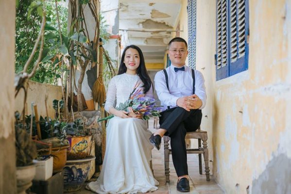 Chụp ảnh cưới vintage áo dài truyền thống