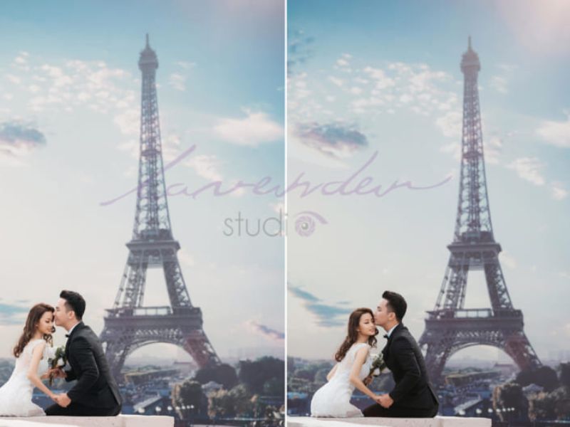 chụp hình cưới phim trường quận 9  có tháp efrien
