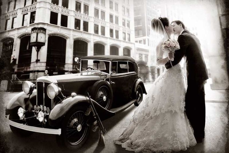 phong cách retro chụp kiểu trắng đen đường phố