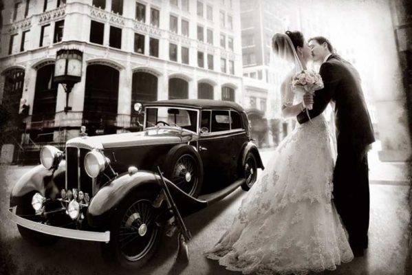 phong cách retro chụp kiểu trắng đen đường phố